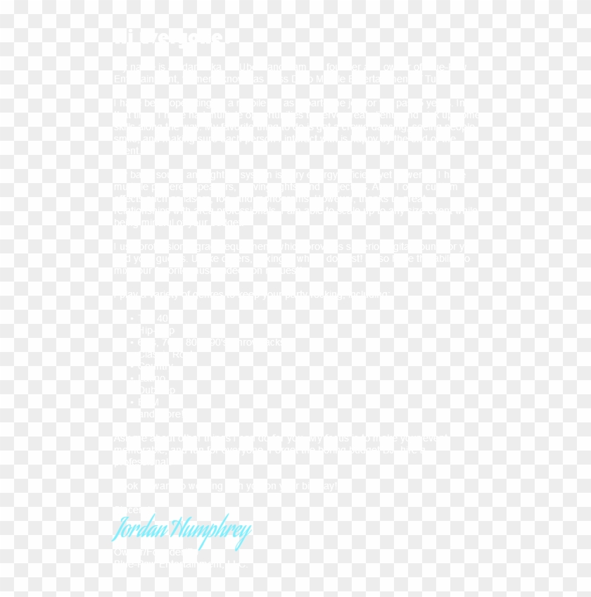 Hi Everyone My Name Is Jordan "aka Dj Uber" And I Am - Ivory Clipart #3518117