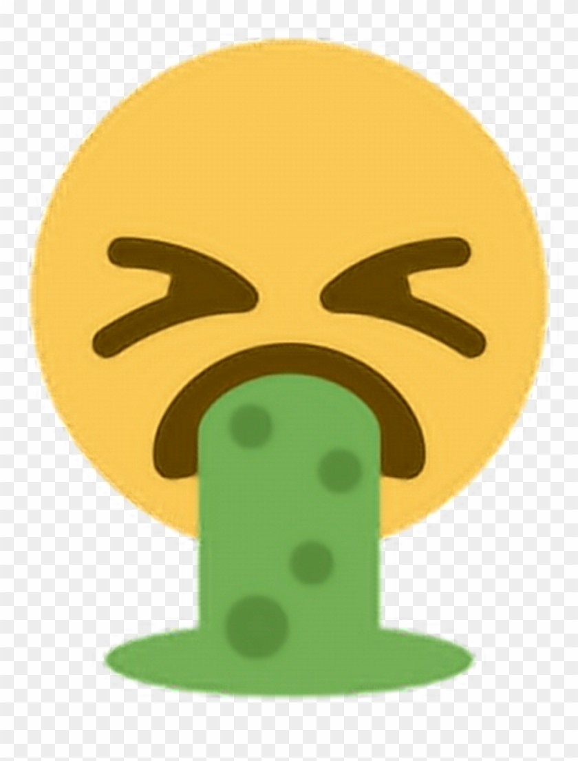 Disgusted Face Emoticon - Vomit Emoji Transparent Background Clipart