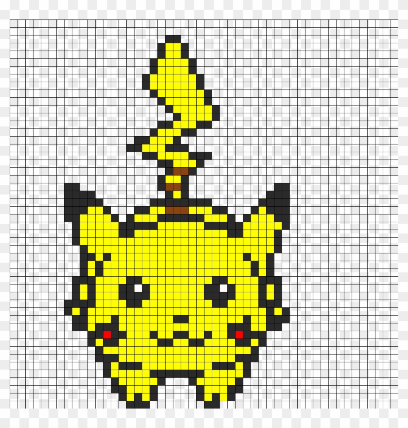 Jumping Pikachu Perler Bead Pattern / Bead Sprite - Pixel Art Pikachu Tekenen Clipart