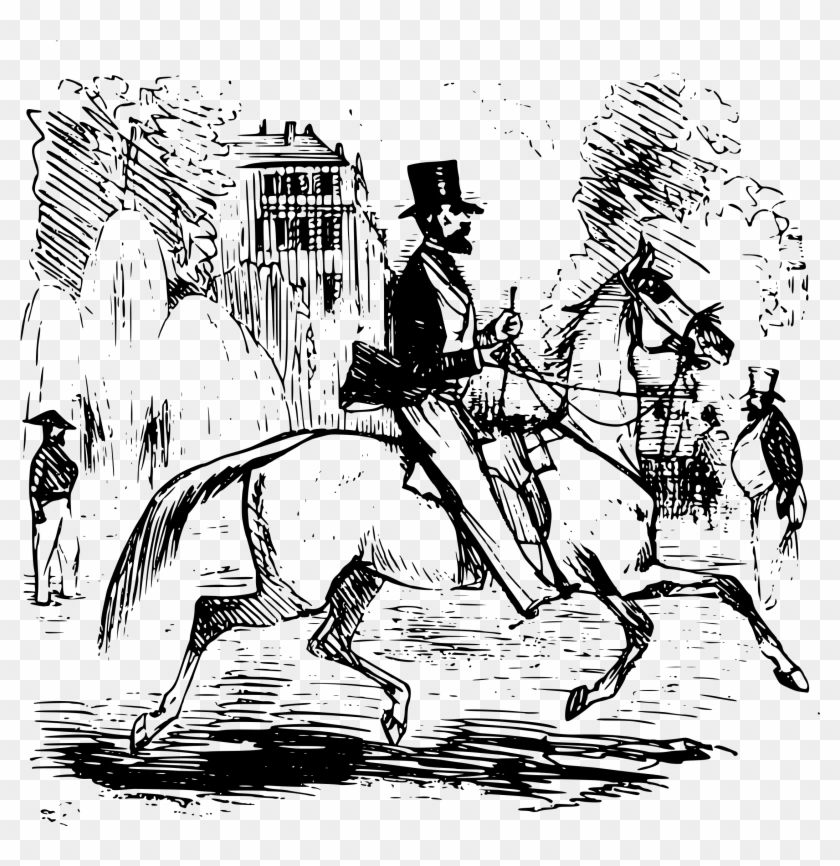 This Free Icons Png Design Of A Man Riding A Horse - Cartoon Clipart