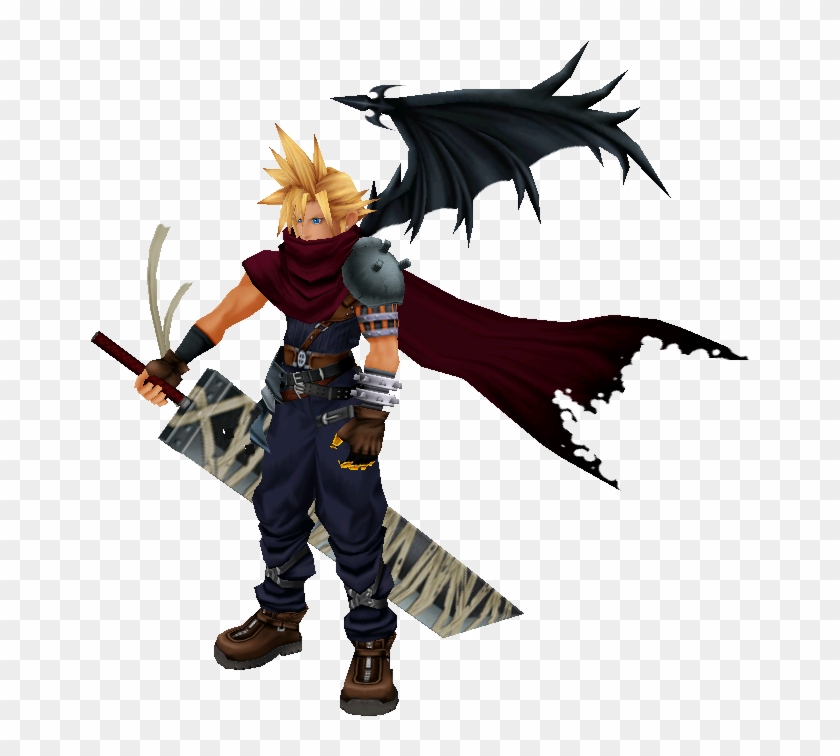 The Demon Like Design Of Cloud Is Read Eh For Some - Cloud Kingdom Hearts 1 Design Clipart #3519775