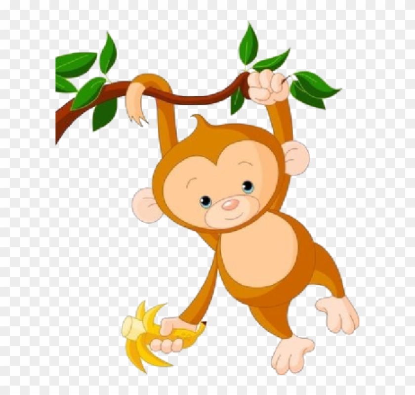 Hanging Monkey Clipart - Baby Monkey Clip Art - Png Download