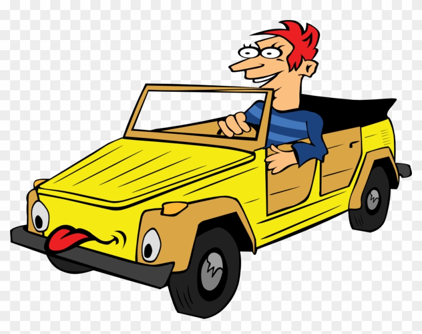 Onlinelabels Clip Art - Cartoon Person In Car - Png Download #3522341