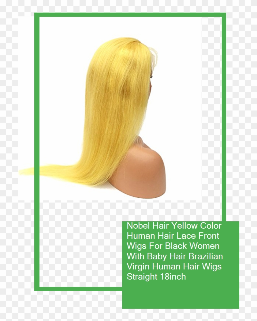 Nobel Hair Yellow Color Human Hair Lace Front Wigs - Lace Wig Clipart #3522509