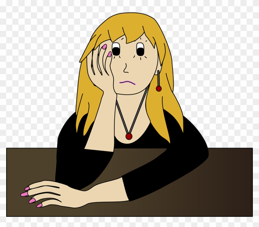 Worried, Bored, Sad, Girl, Woman, Stress, Depression - Catecholamines Clipart #3524241