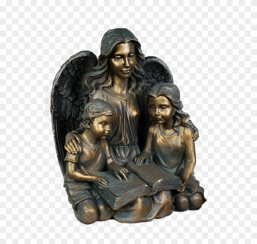 Angel Reading To Kids - Statue Clipart #3525719