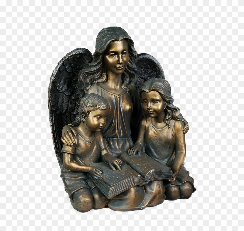 Angel Reading To Kids - Statue Clipart