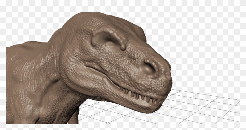 Close Up Look Of The Head Of The T-rex Model - T Rex Head Mudbox Clipart #3525919