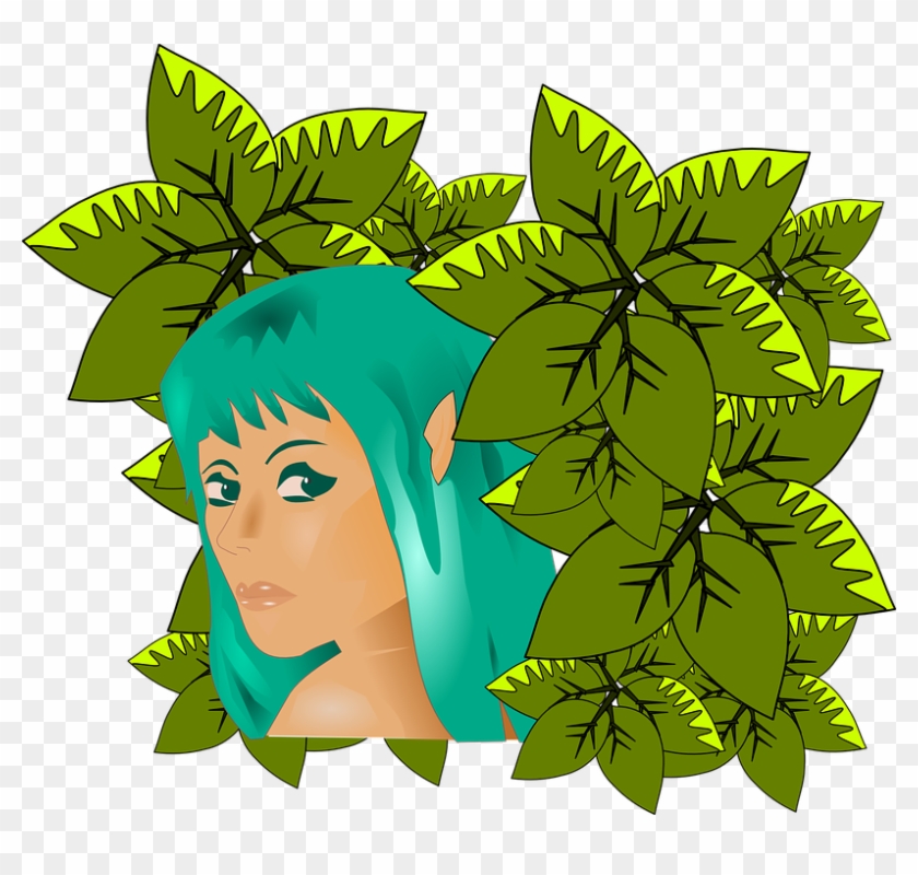 Woman, Girl, Turquoise, Leaves, Nature, Adam And Eve - Tombol Vektor Alam Png Clipart #3526301