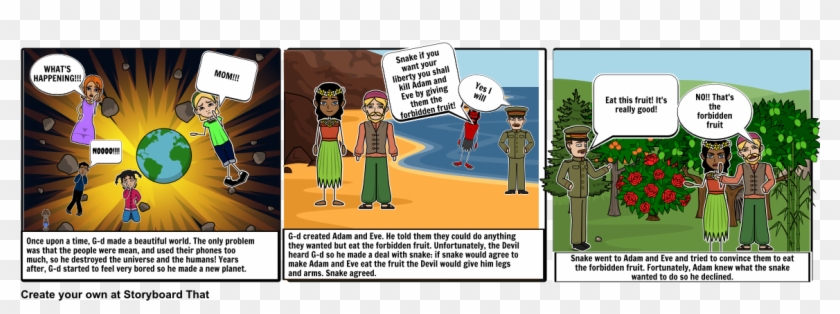 Story Of Adam And Eve - Cartoon Clipart