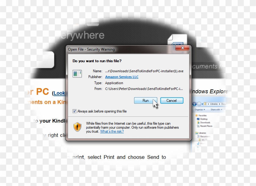 Follow The On Screen Instructions, Allowing The Amazon - Download Clipart #3526647