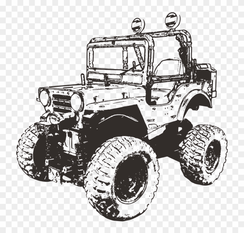 Four-wheeler Automotive Old Car Outdoors Jeep - Four-wheel Drive Clipart #3526961