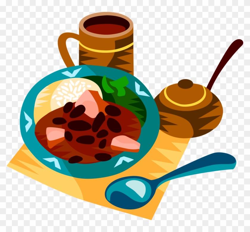 Vector Illustration Of Feijoada, Brazilian National - Vetor Feijoada Png Desenho Clipart