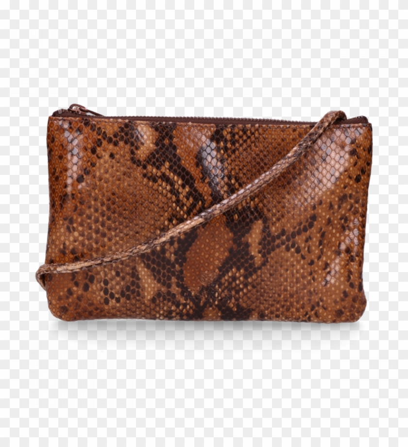 Cross Body Envelope Bag Printed Leather Brown - Fred De La Bretoniere Snake Clipart