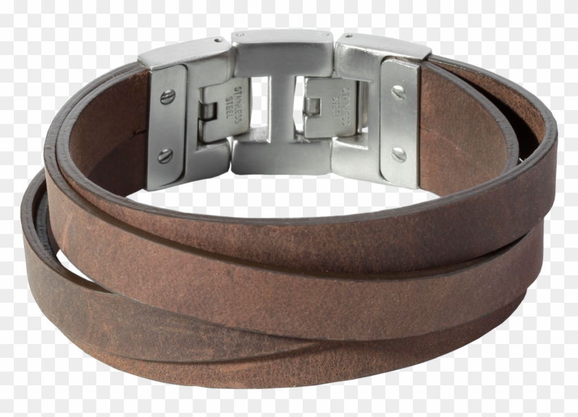Cross Roads Brown 20mm - Bruin Leren Heren Armband Clipart