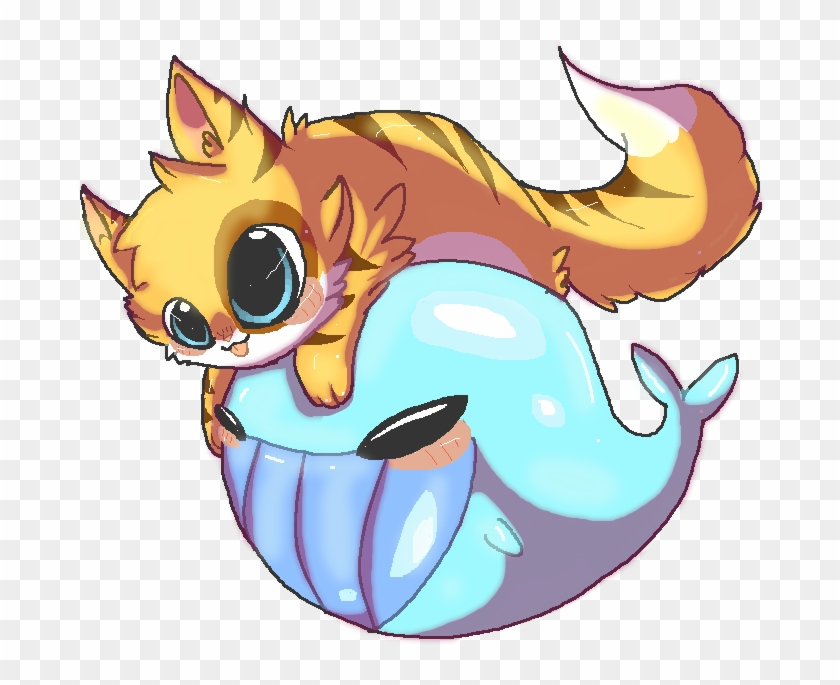 Drawn Whale Cute Chibi - Cartoon Clipart #3528995