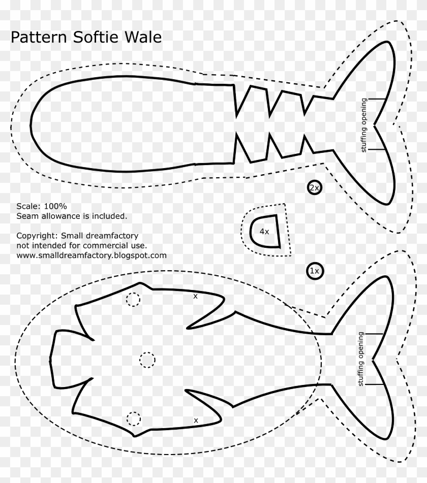 Free Pattern Softie Whale - Whale Doll From Felt Clipart