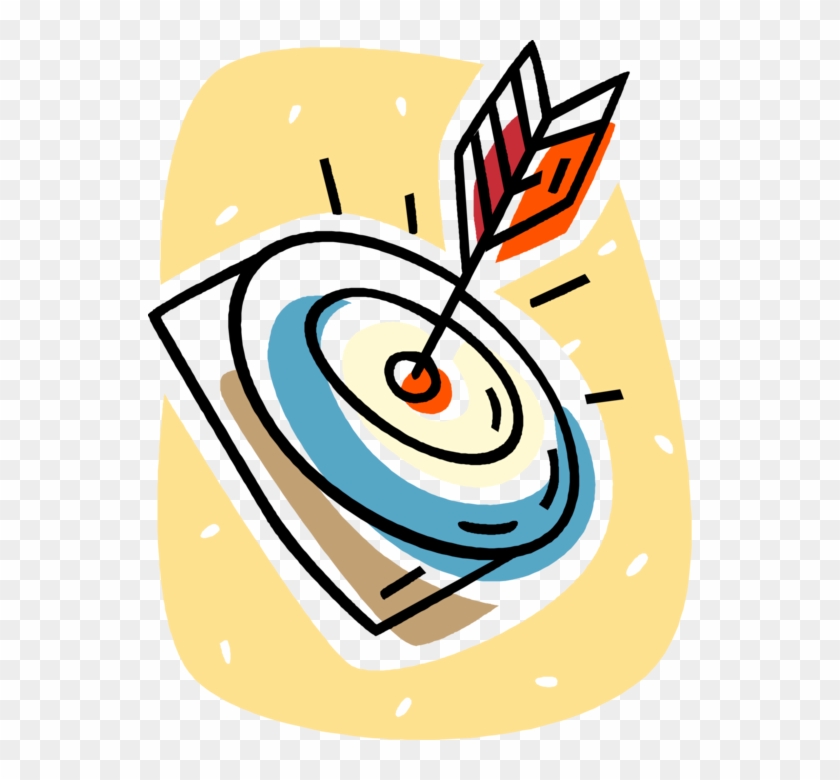 Vector Illustration Of Archery Marksmanship Bullseye - Canada's Communities Clipart
