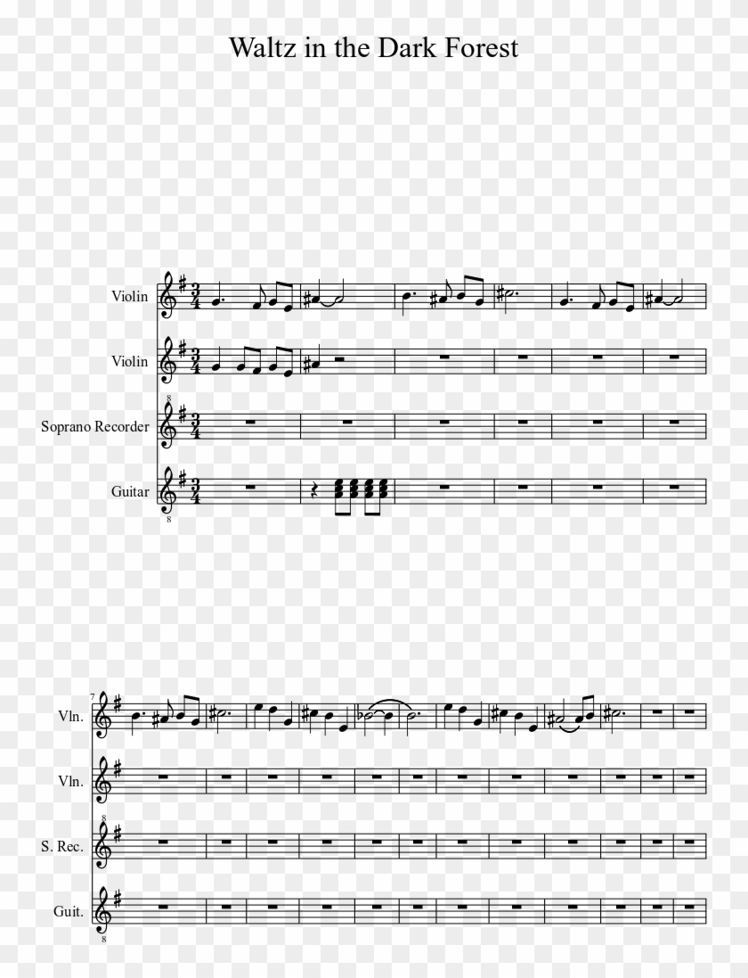 Waltz In The Dark Forest Sheet Music 1 Of 2 Pages - Knights Of Cydonia Notes Clipart #3530051