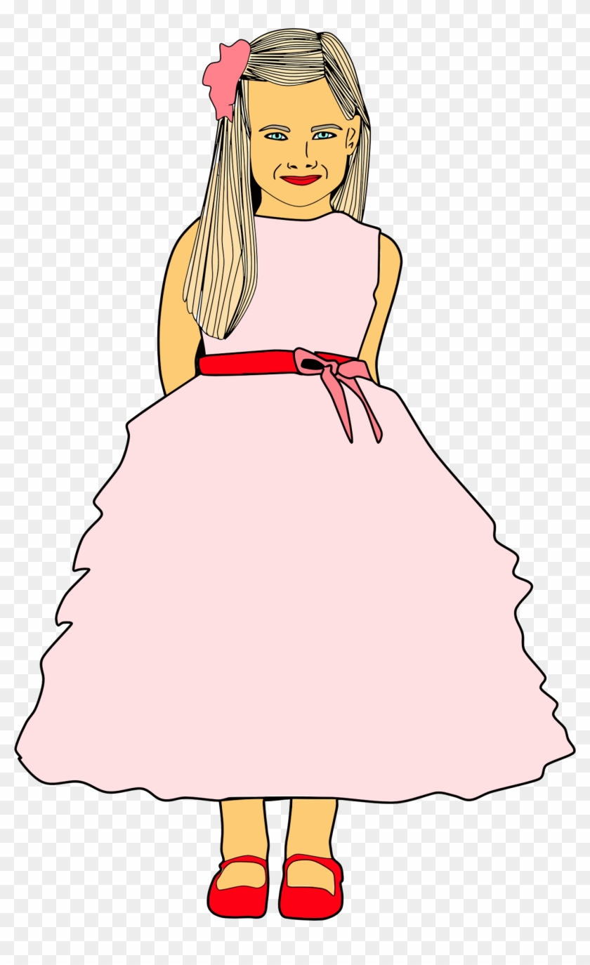 This Free Icons Png Design Of Cute Dressed Up Girl - Girl In Dress Clipart Transparent Png