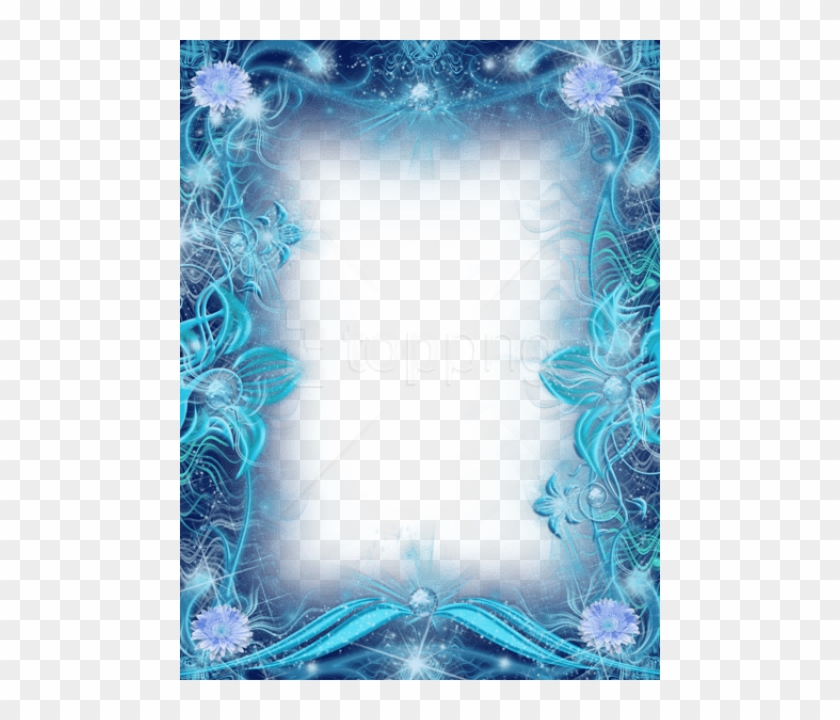 Free Png Best Stock Photos Blue Transparent Photo Frame - Frame Flower Border Design Clipart #3531103