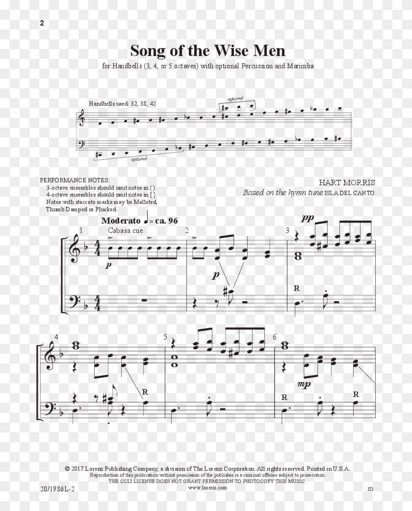 Wise Men Thumbnail - Sheet Music Clipart