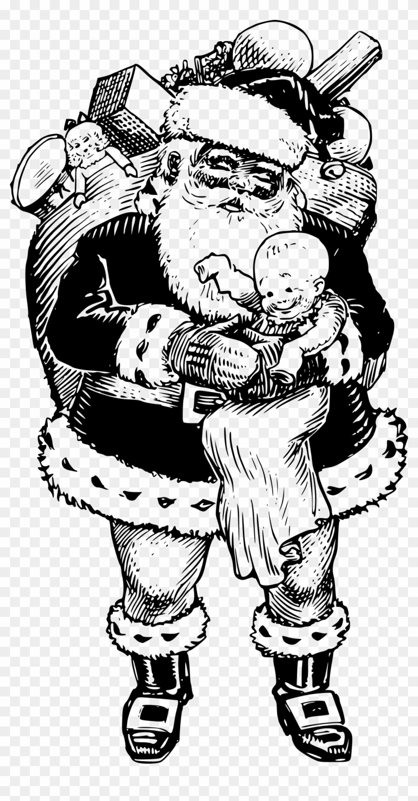 This Free Icons Png Design Of Santa With A Baby - Cartoon Clipart #3531888