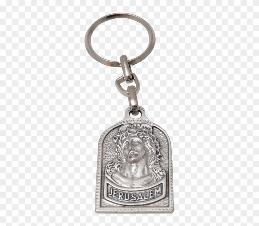 Metal Keyring With Image Of Christ In His Crown Of - Keychain Clipart