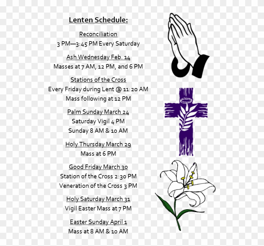Lenten Schedule - Holy Thursday 2018 Clipart #3532714