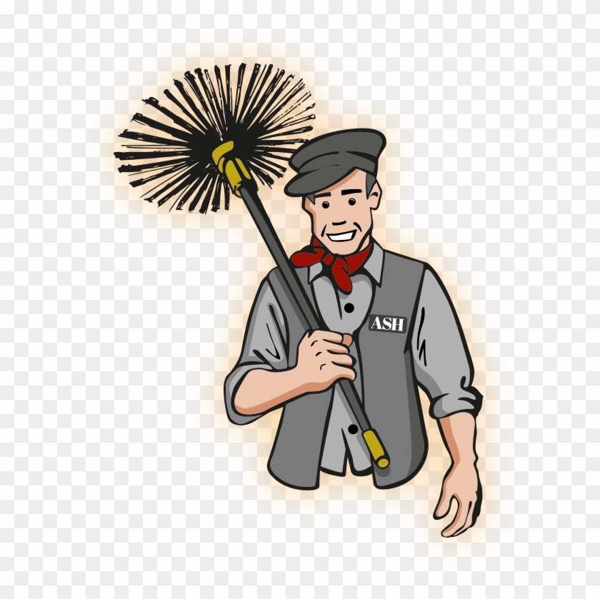 Ash Chimney Sweep Logo Icon V2 - Chimney Sweep Clipart