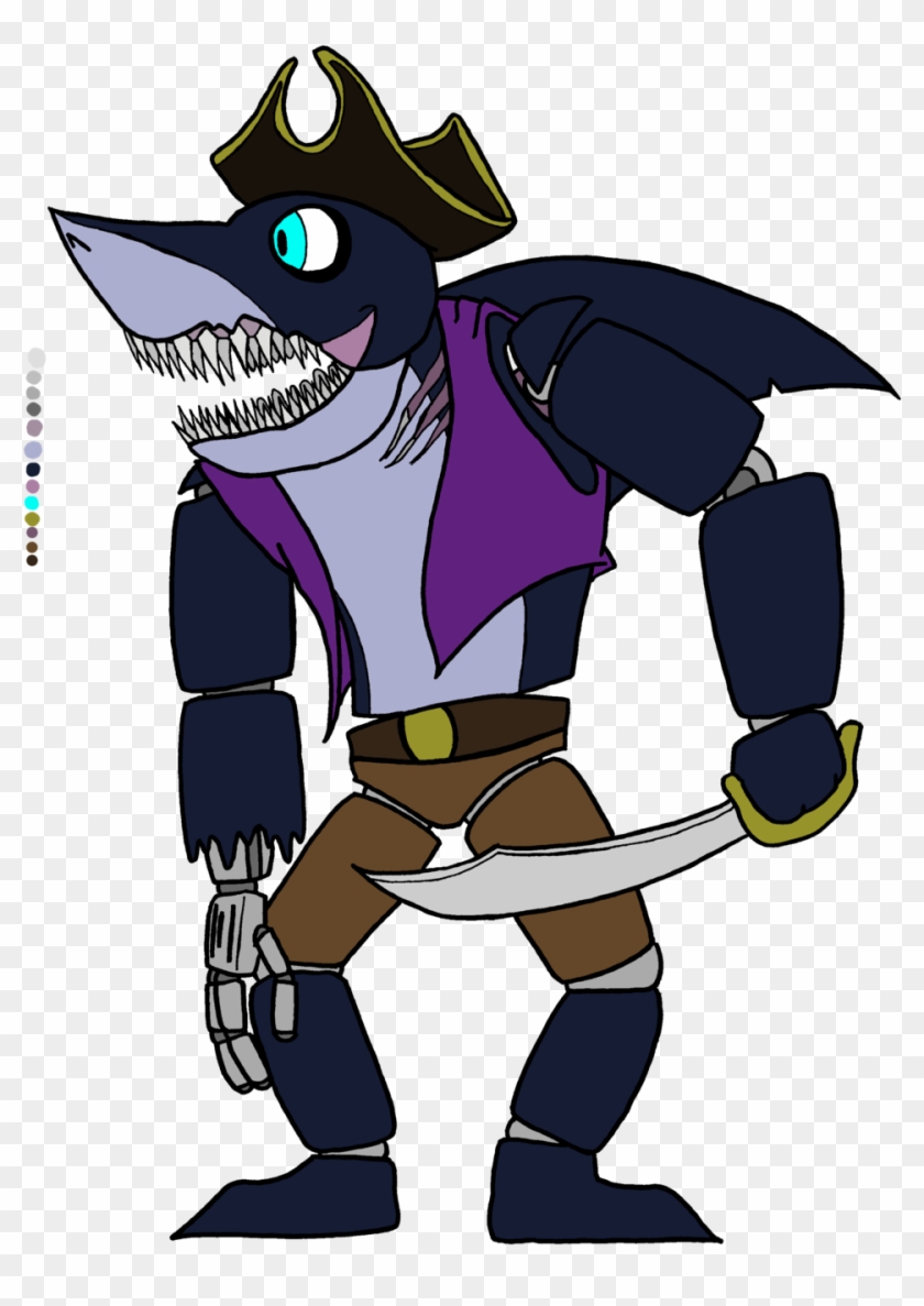 Laddon The Pirate Captain Megalodon By Ecn13000 - Cartoon Clipart #3533796