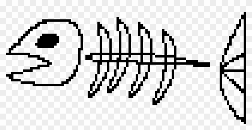 Fish Bone Pixel Art Clipart