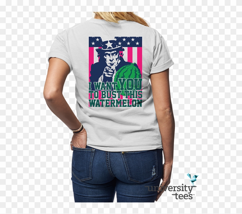 Uncle Sam Wants You To Have Kickass Shirts For Watermelon - Watermelon Bust T Shirt Design Clipart #3535533