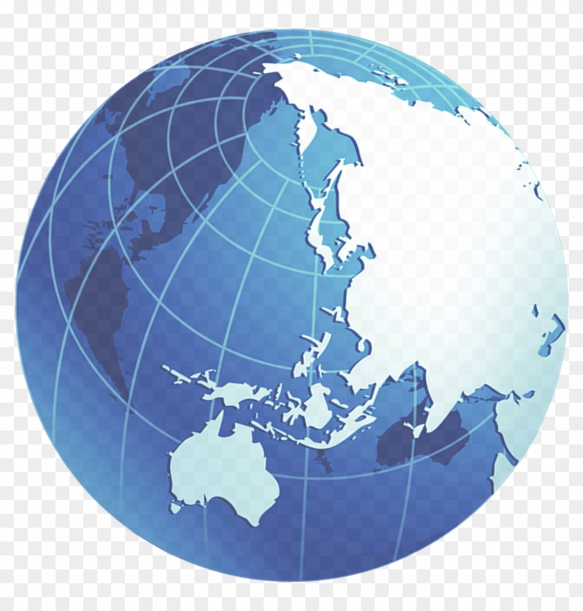 Globe Map Blue - Mundo Esferico Png Clipart