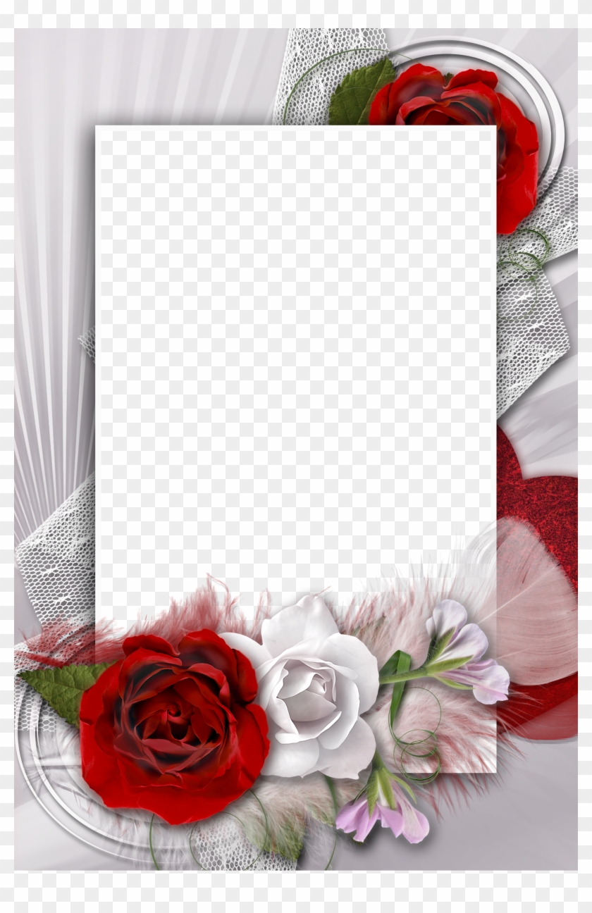 Transparent Romantic Frame With White And Red Rose - Manda Krishna Madiga Full Clipart #3535887