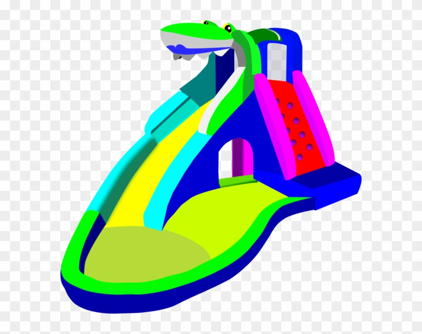 Bouncy Castle Water Slide Pool Vector Clip Art - Png Download