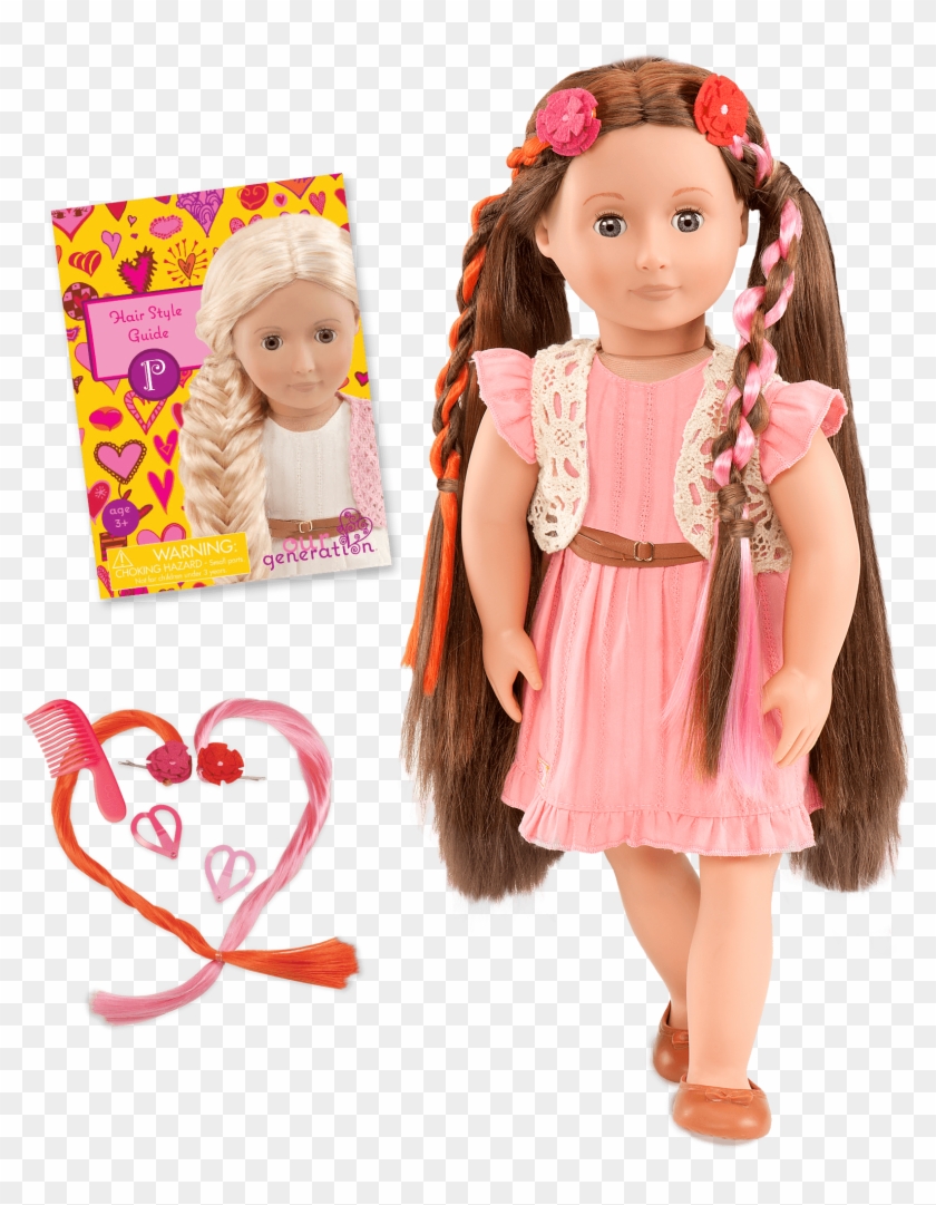 Bd37017a Main Parker Pink Dress Hairplay Doll All Components - Our Generation Hair Grow Doll Clipart