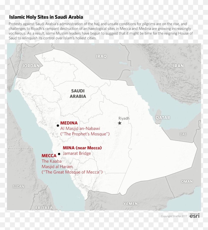 Islamic Holy Sites In Saudi Arabia - Holy Sites In Saudi Arabia Map Clipart #3536557