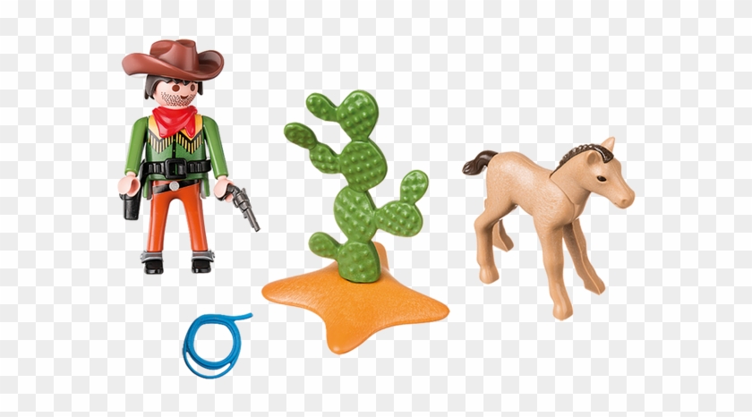 Cowboy With Foal - Cowboy Playmobil Clipart