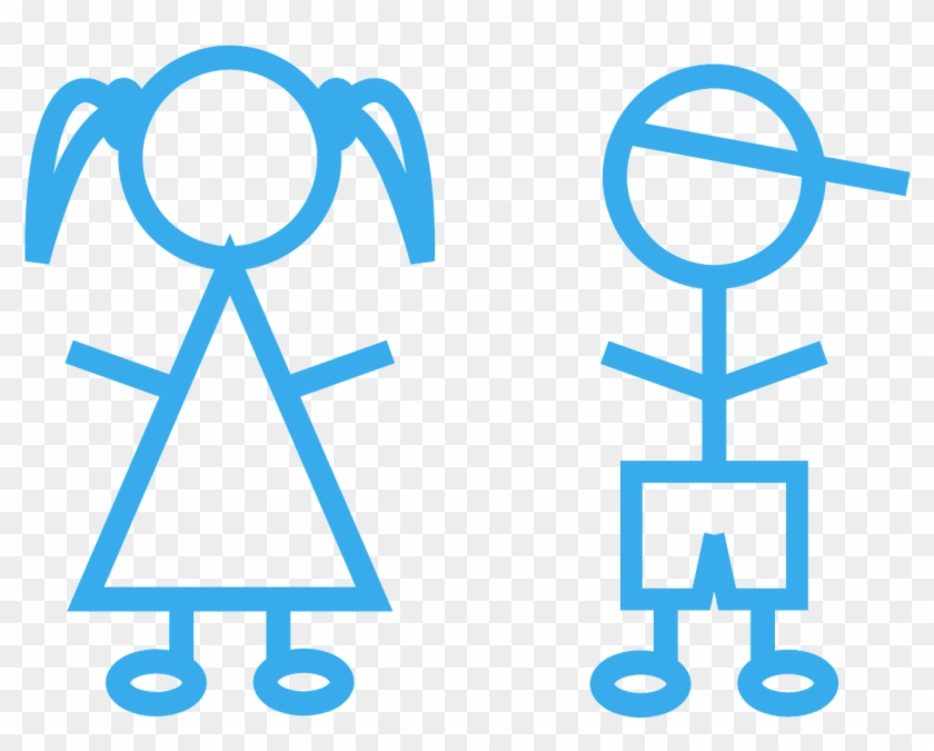Children Stick Figures Girl Boy Png Image - Better Girls Or Boys Clipart