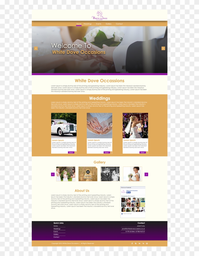Elegant, Upmarket, Wedding Planner Web Design For White - Online Advertising Clipart #3537507