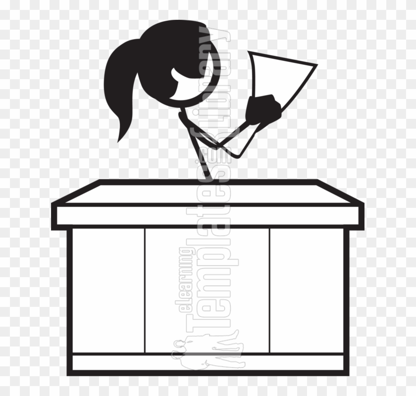 Stick Figure At Desk Clipart