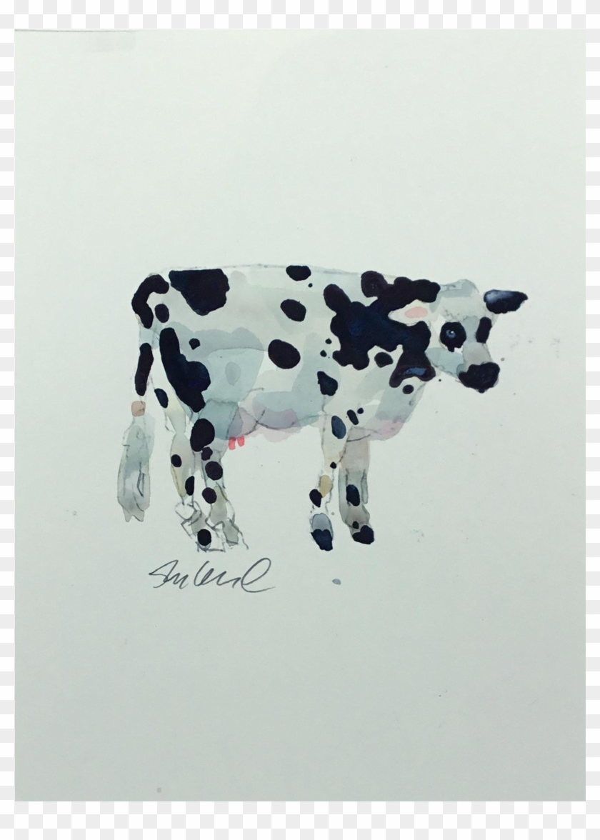 Drawing Cow Watercolor - Visual Arts Clipart