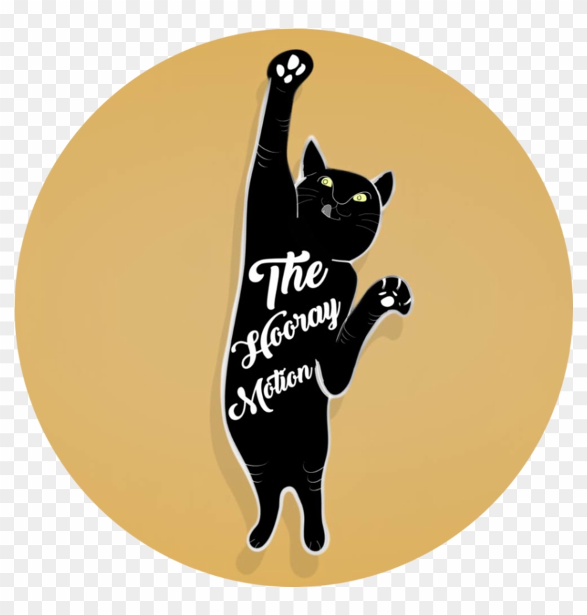 The Hooray Cat - Silhouette Clipart #3540192