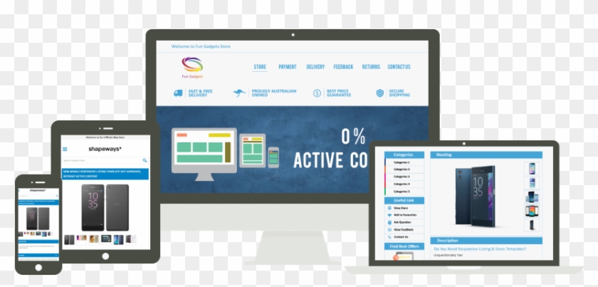 Responsive Ebay Store & Listing Templates - Computer Icon Clipart #3541081