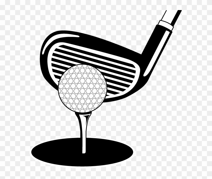 Golf Ball And Tee Clip Art Png - Golf Club Black And White Clipart Transparent Png