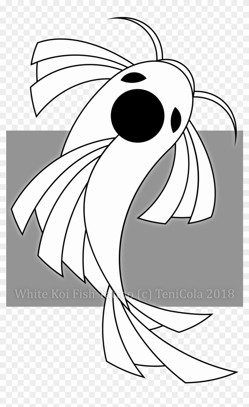 Completed Design For The White Koi, Displaying Minimal - Illustration Clipart
