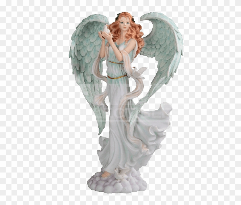 Angel Standing With Dove Statue - Figurine Clipart #3542944
