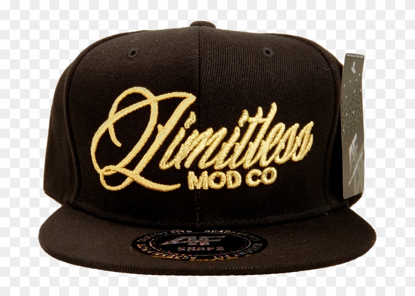 Limitless Snapback Hat Black With Gold Lettering - Snapback Vape Clipart