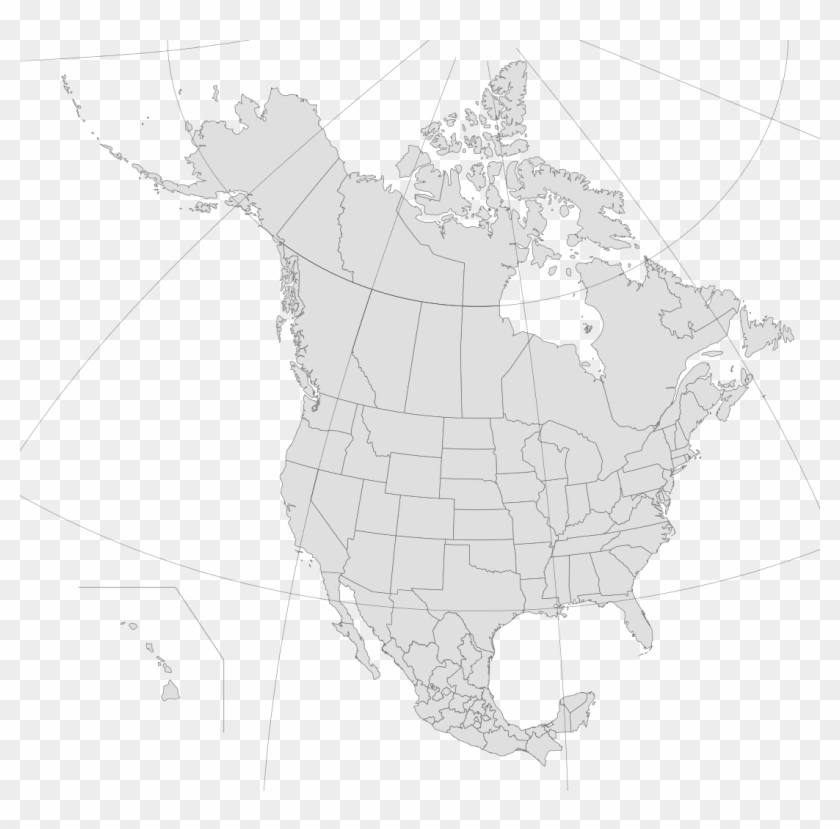 Blank Map Of North America Png - North America Countries And Capitals Map Clipart #3543671